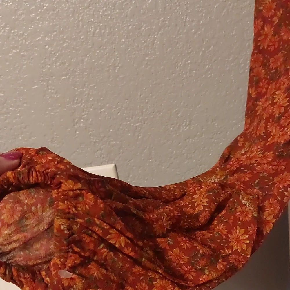 FARM Rio Rust Floral Long Sleeve Maxi Dress Size XS - Picture 8 of 9